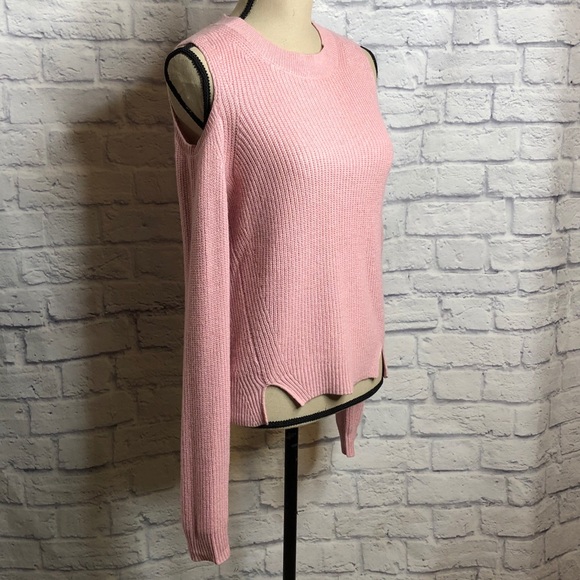 LUCKY BRAND Pink Longsleeve Cold Shoulder Sweater - Picture 3 of 12